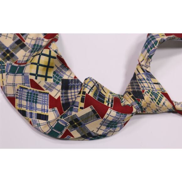 Paul Stuart Vintage Patchwork Print Silk Necktie Tie Made in France